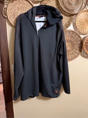 Harley-Davidson Black Zip-Up Hoodie with Orange Trim